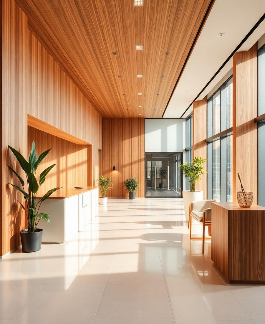 Commercial office reception designed with Vastu guidance